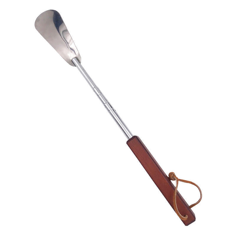 Telescopic Shoehorn with Wooden Handle and Hang Rope